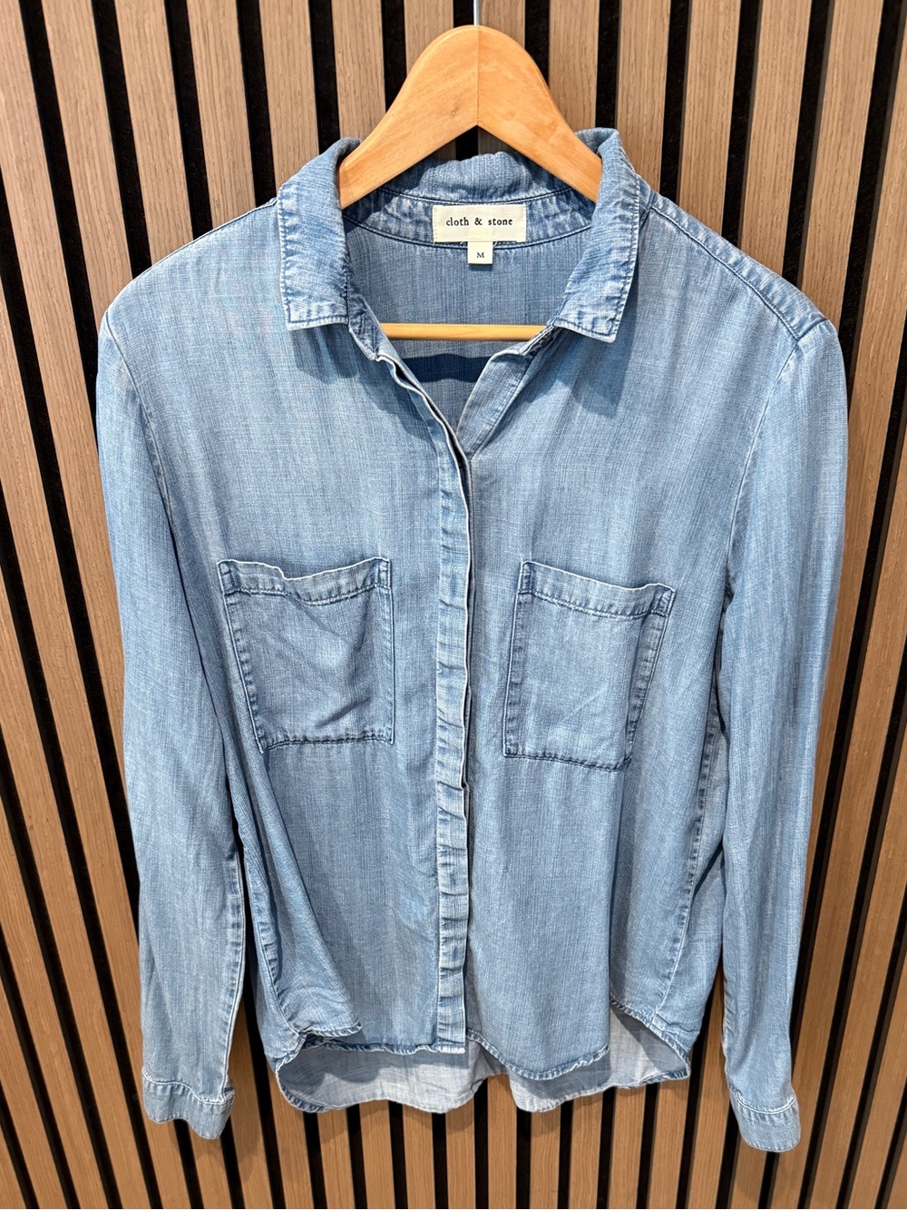 cloth & stone Light Blue Denim Button-Up Shirt